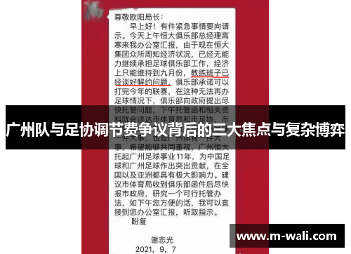 广州队与足协调节费争议背后的三大焦点与复杂博弈
